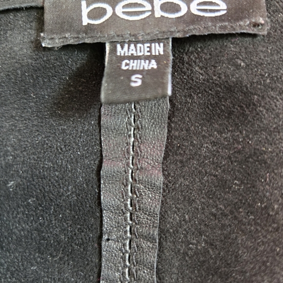 BEBE Women's Black 100% Leather open front Jacket. Lightweight.Size Small - Picture 8 of 11